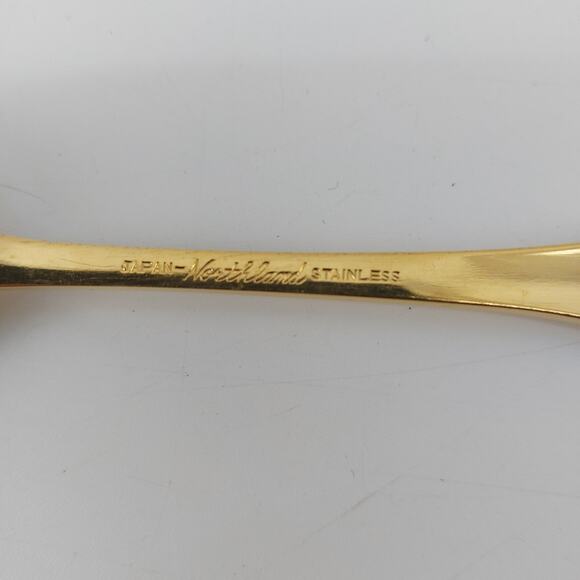 Northland Stainless Gold Spoons Japan Lot of 5 Cottagecore - Picture 5 of 6